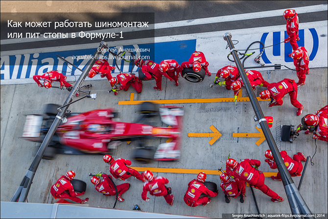 Как может работать шиномонтаж, или пит-стопы в Формуле-1 (17 фото) Как может работать шиномонтаж, или пит-стопы в Формуле-1 (17 фото)