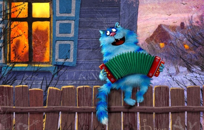 Синие мурлыки от российской художницы