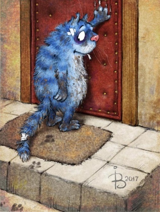 Синие мурлыки от российской художницы