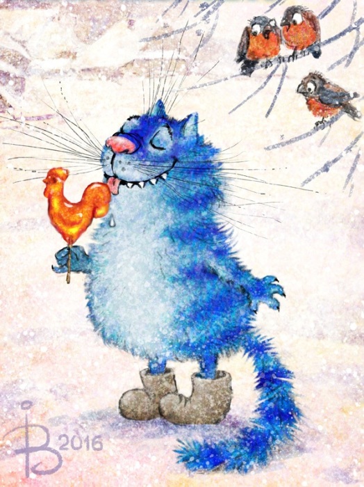 Синие мурлыки от российской художницы