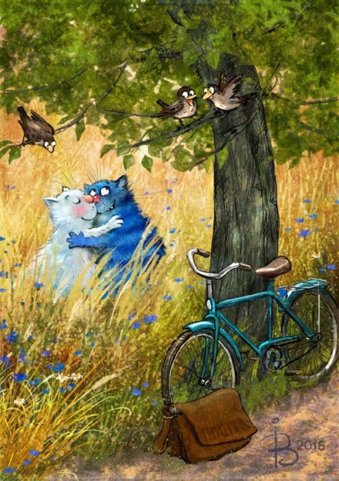 Синие мурлыки от российской художницы