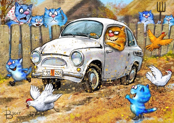 Синие мурлыки от российской художницы