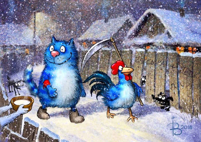 Синие мурлыки от российской художницы