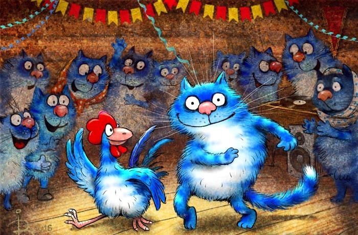 Синие мурлыки от российской художницы