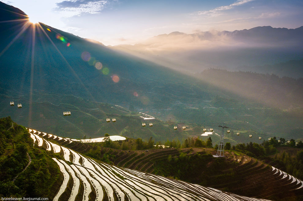 Рисовые террасы в Лонгшень Рисовые террасы в Лонгшень
