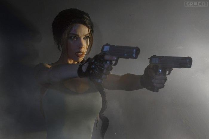 Косплей Лары Крофт от симпатичной москвички