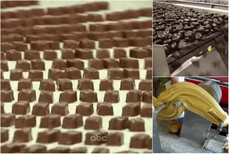 Увлекательные гифки с производства сладостей