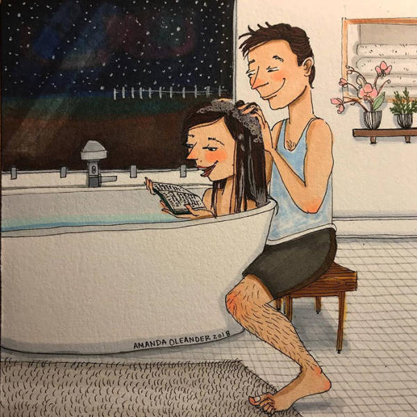 Отношения и супружеская жизнь в рисунках Аманды Олеандер