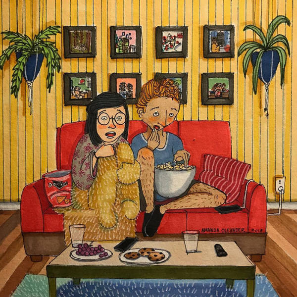Отношения и супружеская жизнь в рисунках Аманды Олеандер