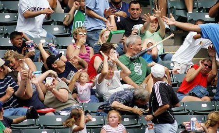 Быть зрителем - опасно (14 фото)