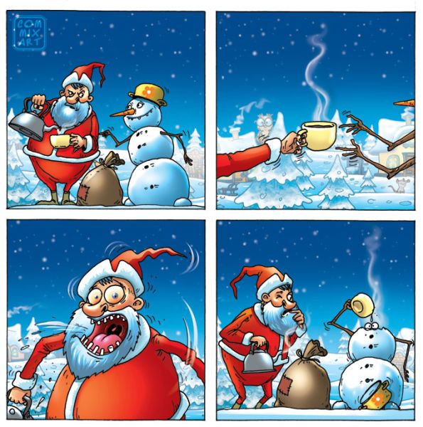 Веселые комиксы по мотивам сказок