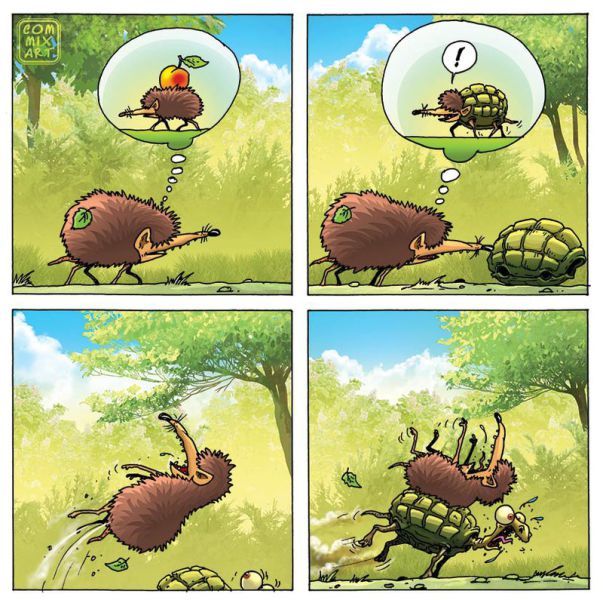 Веселые комиксы по мотивам сказок