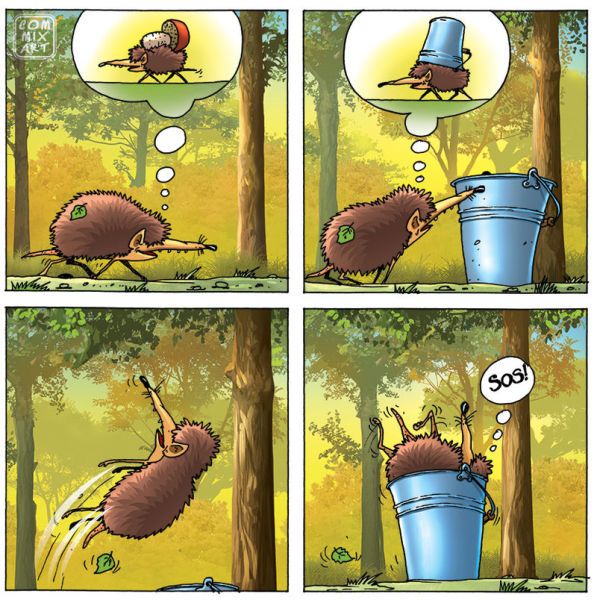 Веселые комиксы по мотивам сказок