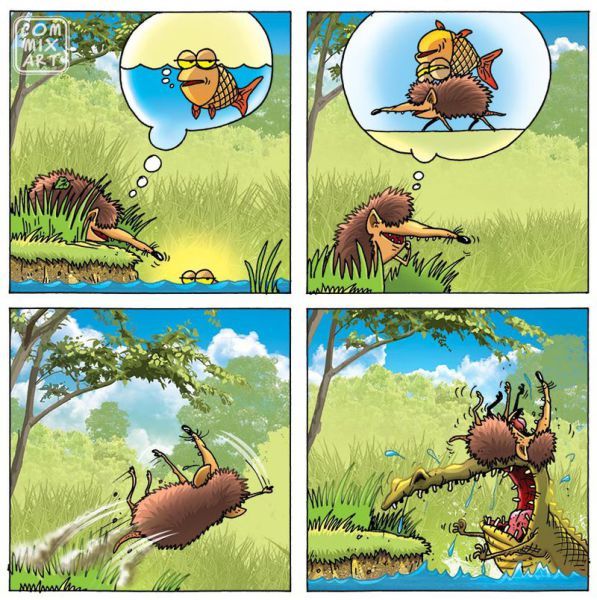 Веселые комиксы по мотивам сказок