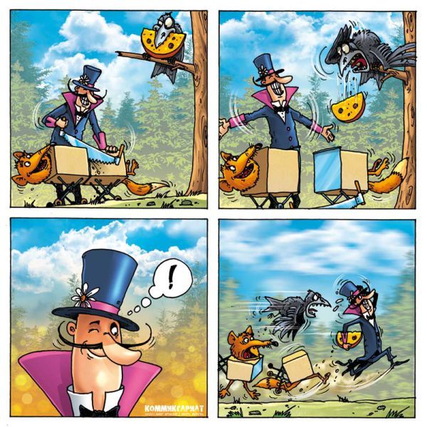 Веселые комиксы по мотивам сказок