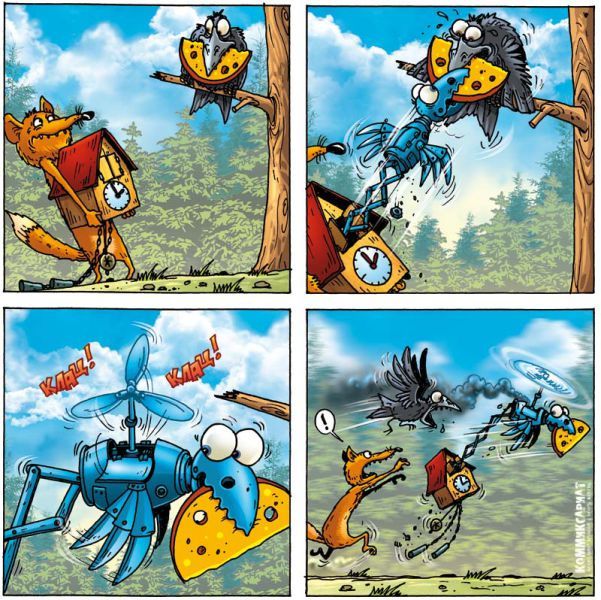 Веселые комиксы по мотивам сказок