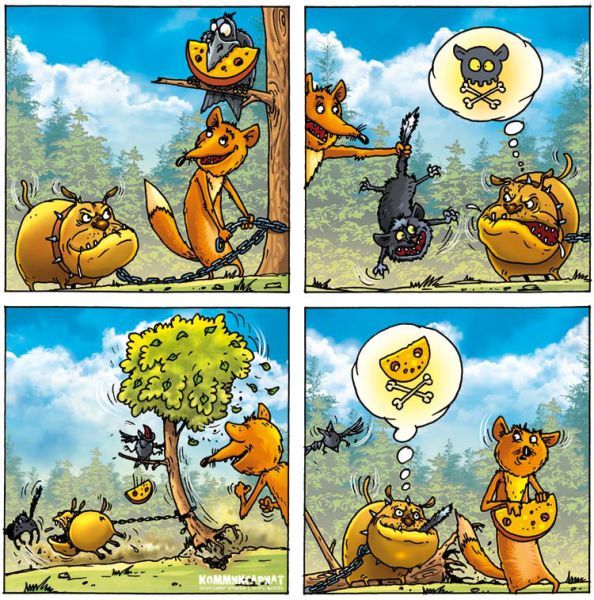 Веселые комиксы по мотивам сказок