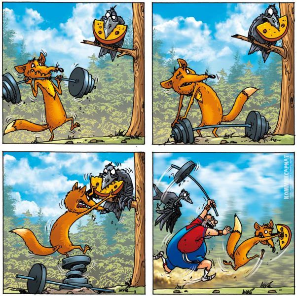 Веселые комиксы по мотивам сказок