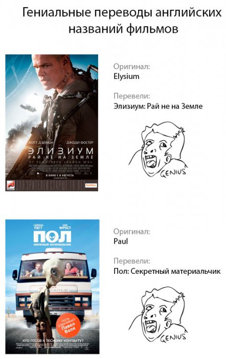 Просто "гениальные" переводы названий фильмов