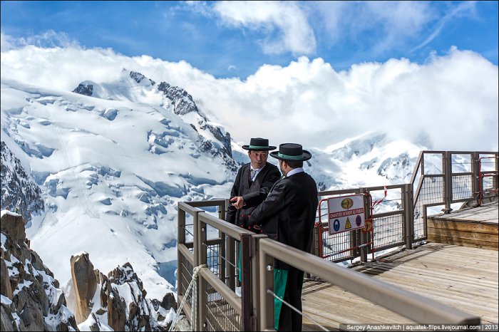 Горная вершина Aiguille Du Midi во Франции