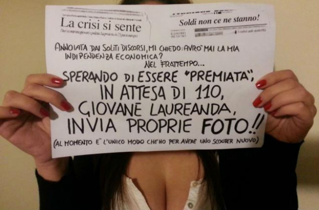 Итальянская студентка продавала фотографии своей груди