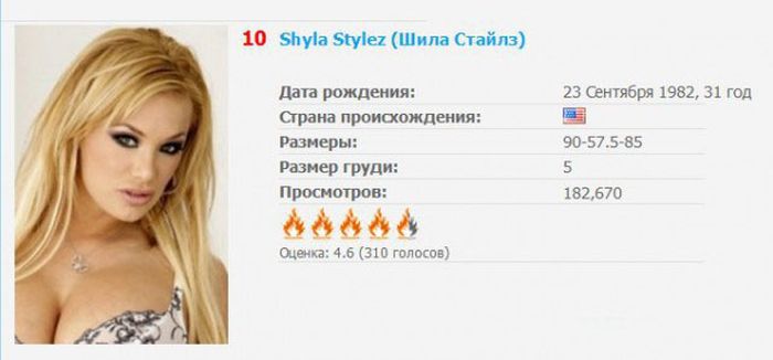 Топ самых популярных звезд порна по итогам года