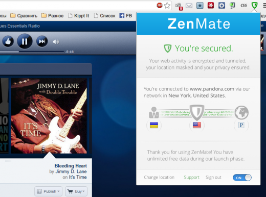 ZenMate — бесплатный VPN для Google Chrome