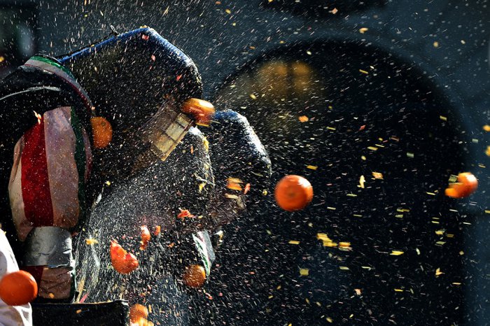 В Италии прошла битва апельсинами | 14 фото