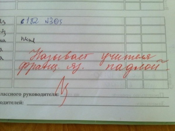 Учительские перлы из школьных дневников