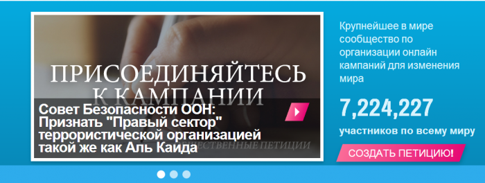 В Сети появилась петиция к ООН признать "Правый сектор" террористами