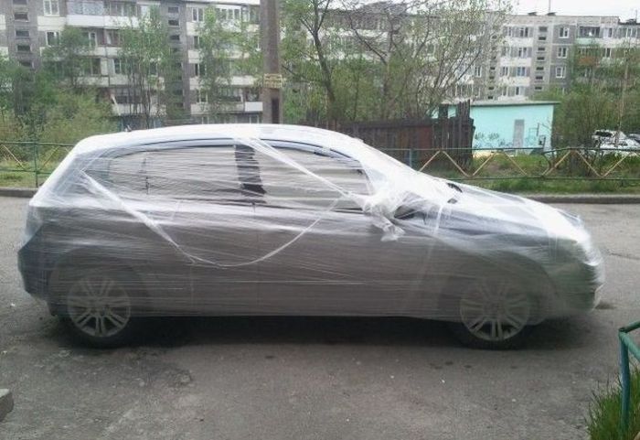 Защита авто на время отпуска (4 фото)