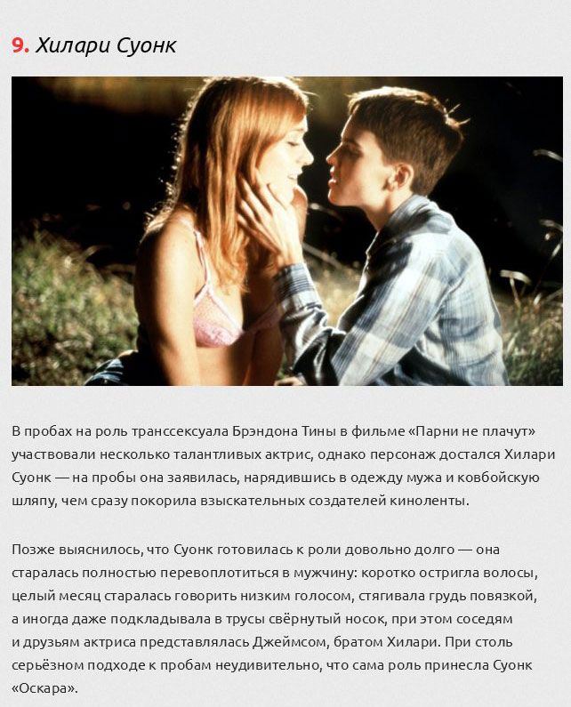 На что идут актеры, что бы вжиться в роль