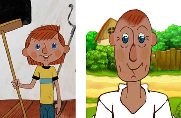 До и после - герои мультфильмов