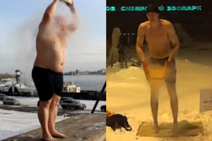 Сибиряки запустили флешмоб по обливанию жидким азотом