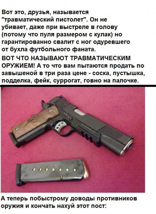 Факты о легализации травматического оружия
