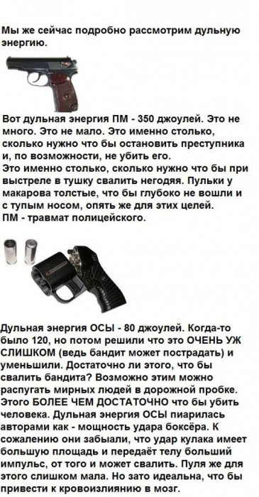 Факты о легализации травматического оружия