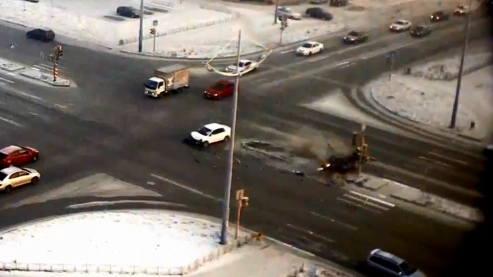 Из-за аварии пострадал светофор