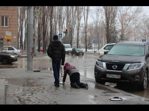 Выгул девушки как собачки