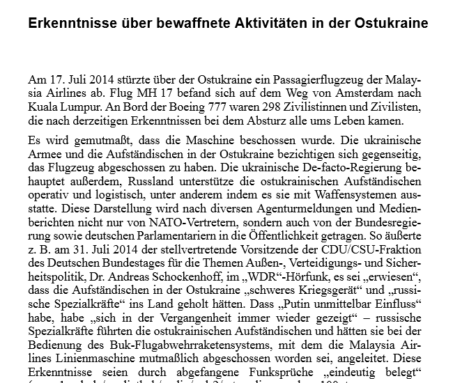 Гибель "Боинга": немецкая версия