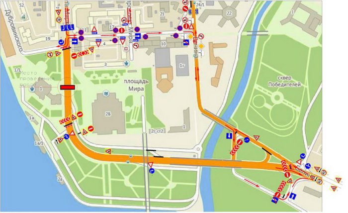 Сегодня ночью движение на Стрелке перекроют из-за демонтажа пешеходного моста