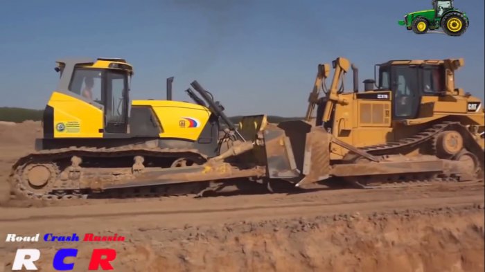 Тракторные баталии! Большие и мощные трактора меряются силами между собой!