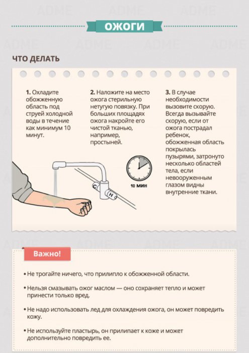 Инструкции по оказанию первой помощи