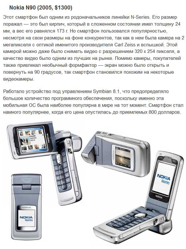 Топ-10 мобильных телефонов, которые были популярными ранее