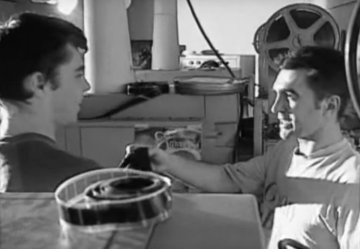 Сергей Бодров и Вячеслав Бутусов на съёмках фильма «Брат», 1997 год 