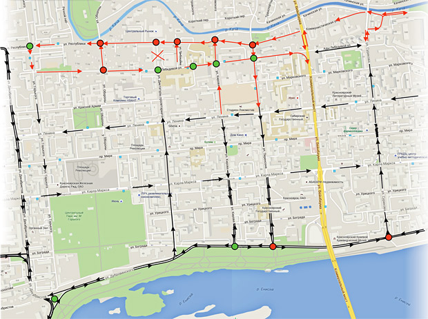Схему движения в центре Красноярска снова изменят