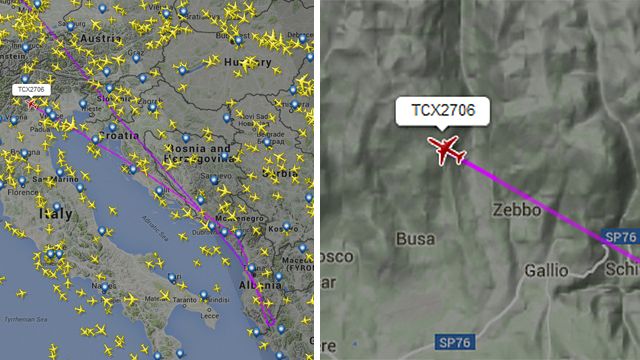 Британский самолет экстренно разворачиваются на пути в Египет