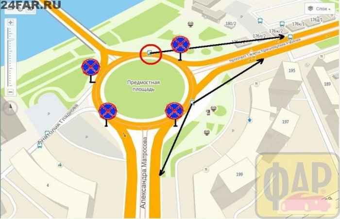 В Красноярске с кольца на Предмостной площади убирают автобусные остановки
