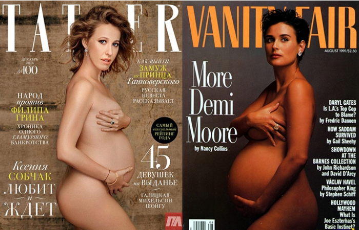 Беременная и голая Собчак подалась на обложку