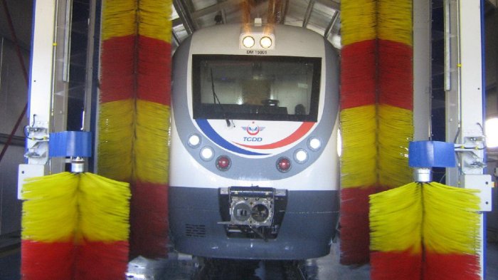 Автоматическая мойка для поездов!