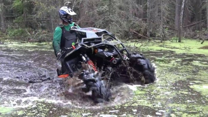 Квадроциклы преодолели болото!